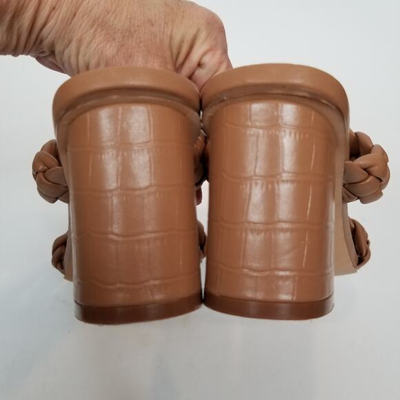 Sincerely Jules Iris Braided Woven 2 Strap Block Heel Square Toes Sandals Size 8 - Picture 5 of 7